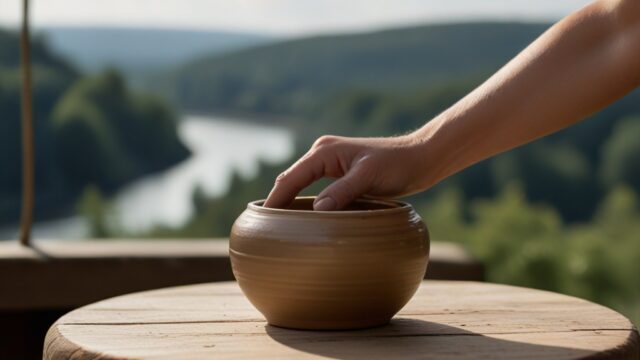 Default_hands_of_a_lady_doing_pottery_at_a_wheel_on_a_deck_ove_2